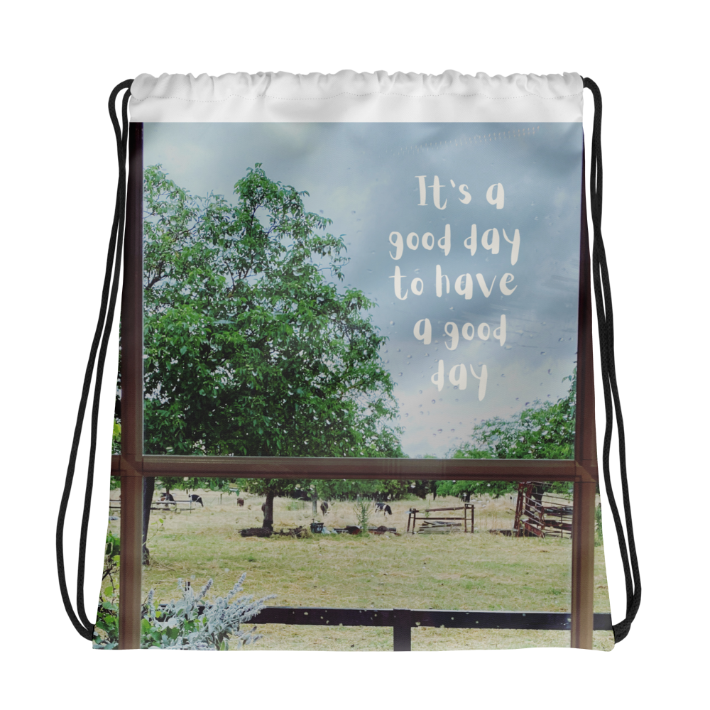 It's a Good Day Drawstring bag