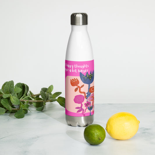 Let The Happy Thoughts water bottle
