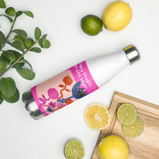 Let The Happy Thoughts water bottle