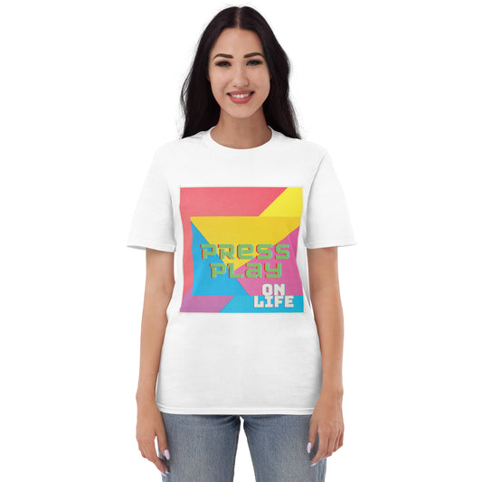 "Press Play on Life" - Inspirational Unisex T-Shirt