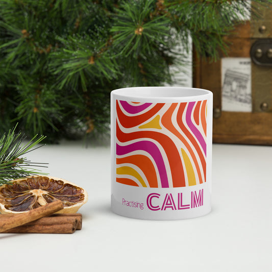 White glossy mug