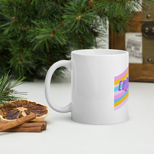 Cultivating Calm - White glossy mug