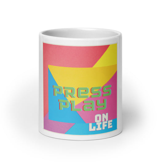 "Press Play on Life" - Motivational Affirmation Mug